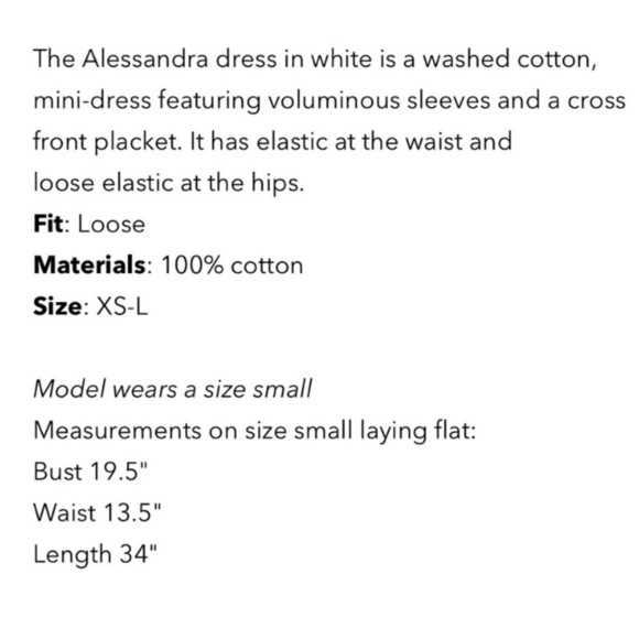 Ciao Lucia Alessandra Cotton Poplin Long Sleeve A Line Mini Dress White - Picture 11 of 11